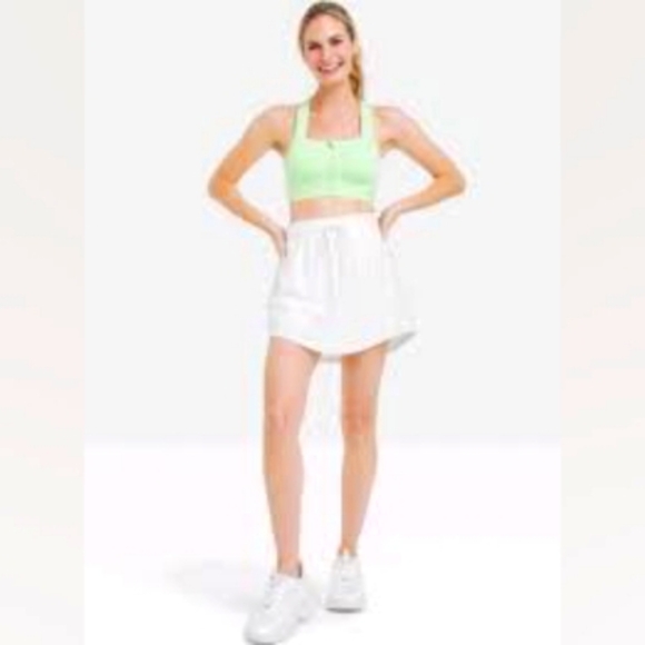 all in motion Pants - 2/$20 White athletic skort short Drawstring Waist Rounded Hem Pockets LARGE